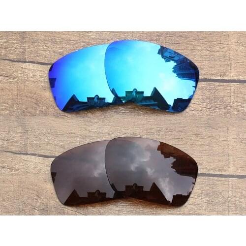 Vonxyz 2 Pairs Ice Mirror & Bronze Brown Polycarbonate Replacement Lenses for-Oakley Scalpel Frame