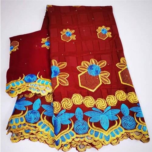 High quality 5+2 Yards Swiss lace fabric latest embroidery African cotton fabrics Swiss voile lace popular Dubai style!LYF101051