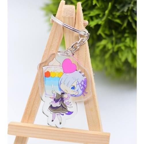 WL090 Re:zero Keychain Acrylic Cartoon Keyring Accessories
