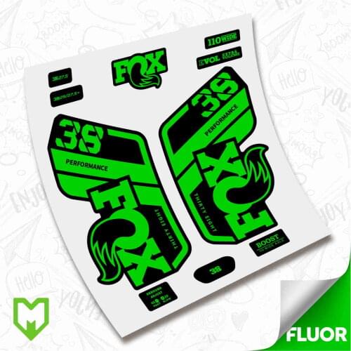 Stickers hairpin FOX PERFORMANCE 38 various colors BIKE cycling BTT MTB BIKE