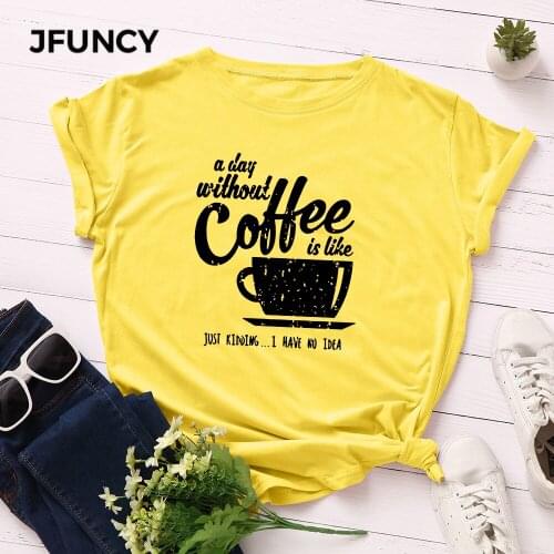 JFUNCY Plus Size S-5XL Women T-shirts Female Short Sleeve Tee Tops Letter Print Woman Casual Tshirt 2020 Summer Cotton T Shirt