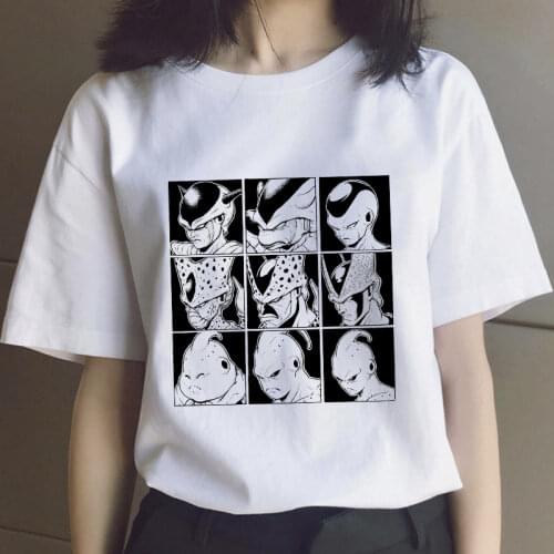 Dragon Ball Villain T Shirt Women Anime Son Goku Casual Clothes Cartoons Harajuku Kawaii Print T-shirt Femme Street Tee Shirt