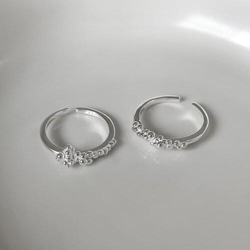 MLKENLY Authentic 925 Sterling Silver open Irregular bubble Rings for Women unique cute everday Jewelry