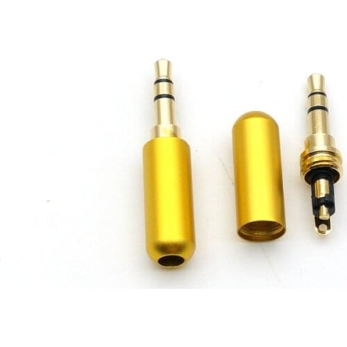 Golden 3.5mm Stereo Repair Headphone Jack Plug Cable Audio Solder
