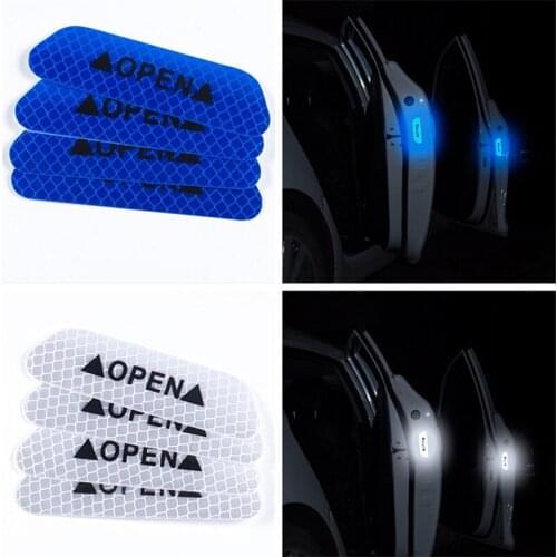 4pcs/set Of Car Door Reflective Tape Warning Sign Luminous Stickers for Infiniti FX-series Q-series QX-series Coupe EX37 EX25