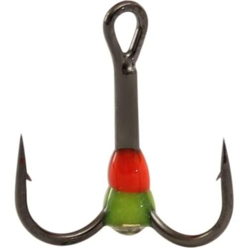 5Pcs/lot Fishing Hook High Carbon Steel Treble Overturned Hooks rainbow Fishing Tackle Round Bend Treble For Bass