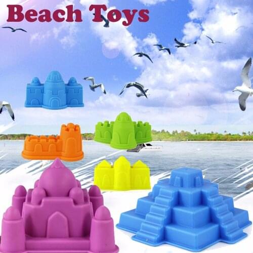 6Pcs New Sand Sandbeach Castle Model Kids Beach Castle Water Tools Toys Sand Game jouets plage Sand play tool Building mould