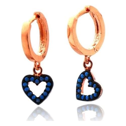 925 Sterling Earrings with Turquoise Stone and Heart Design