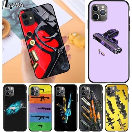 AK shooting so cool gun for Apple iPhone 12 Pro Max Mini 11 Pro XS Max X XR 6S 6 7 8 Plus 5S SE2020 Soft Black Phone Case