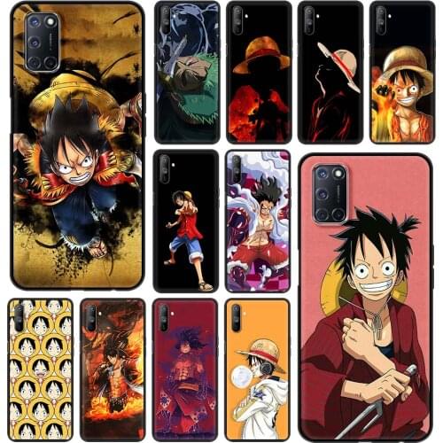 Phone Case for Realme C3 6 5 7 Pro X50 XT C11 Cover for Oppo A52 Find X2 Lite A9 2020 A53 Black Shell One Piece D Luffy Anime