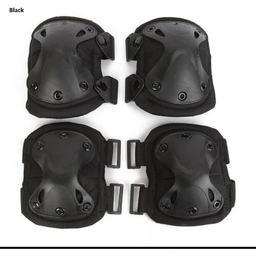 Army Tactical Paintball Airsoft Hunting Protection Knee Brace Support Knee Pads & Elbow Pads Protector Set