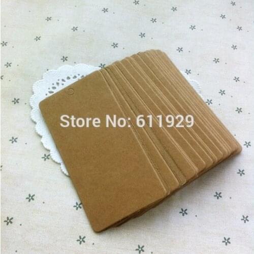 Free shipping 5x9cm 300 pcs a lot blank 350 gsm kraft paper tags/customized clothing hang tag/swing tag/garment printed labels