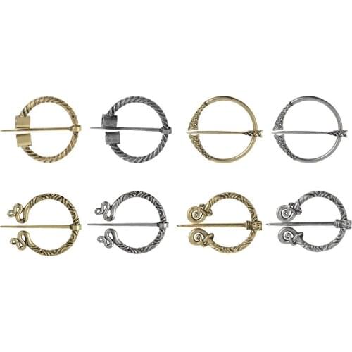 Viking Brooch Vintage Medieval Dress Cloak Pin Clasp Clothes Fasteners Celtic Zinc Alloy Sweater Jewelry - 2.6 x 2.2inch