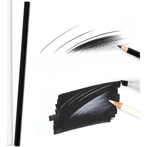 Brutfuner 5Pcs White Color Pencils Oil-based Wooden Colored Pencils For Drawing Highlight pen Sketch Pencil Art Supplies