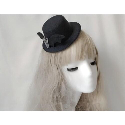 Black Gothic Bat Evil Hairpin Halloween cosplay Lolita Hat Hair Clip Hair Accessories Girl Women Gifts B1435