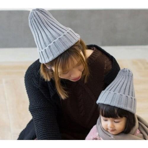 Ms.MinShu Child Beanies Cap Kid Hat Winter Head Warmer Kids Knitted Babies Hats Parent Baby Hat Winter Autumn Baby Hat