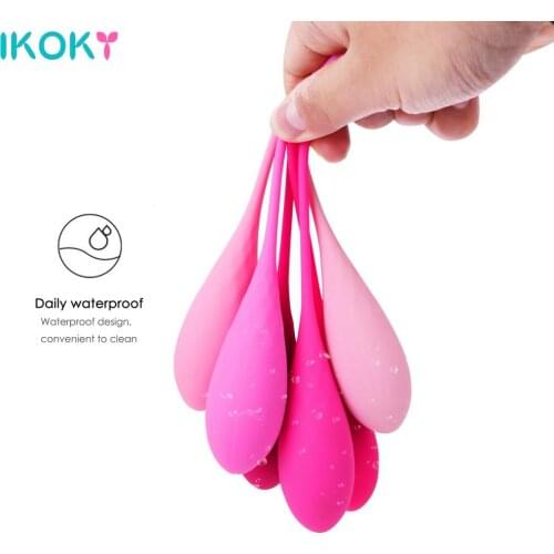IKOKY 6 Pieces/set Love Ben Wa Ball Vagina Tightening Massager Silicone Kegel Ball Smart Vagina Trainer Exercise