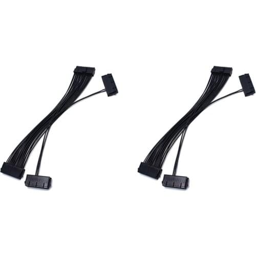 2Pcs ATX 24Pin 3 PSU Power Supply Cord Motherboard Adapter Cable 18AWG Power Sync Starter Wire for Miner Machine 30cm