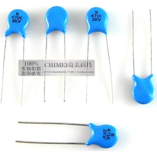 High-voltage ceramic capacitors 2KV 471K ceramic disc capacitors commonly used in high-voltage occasions