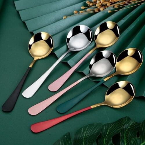 Stainless steel coffee spoon household cute tea dessert spoon tableware coffee scoop gold kitchen accessories