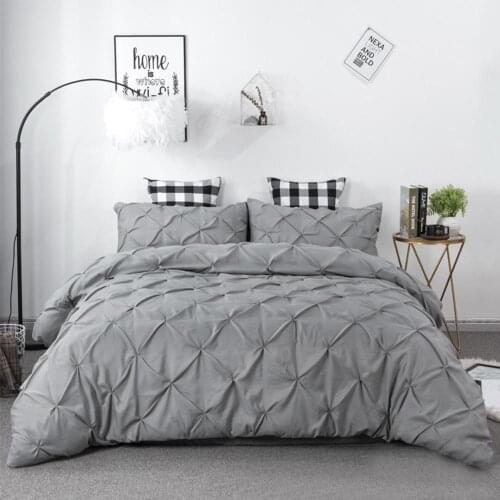 39 Bedding Set White Pink Grey Duvet Cover King Queen Size Quilt Cover Bedclothes Pillowcase 2pcs/3pcs Bedding Kit