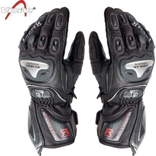 VEMAR leather breathable warm motorcycle gloves cycling full-finger gloves/outdoor Touch screen skiing goves windproof 4 colors