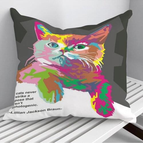 Beautiful cat Throw Pillows Cushion Cover On Sofa Home Decor 45*45cm 40*40cm Gift Pillowcase Cojines Dropshipping