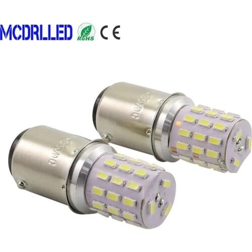 Mcdrlled 2PCS P21W BA15S P21/5W BAY15D Car Turn Signal Lamp LED Boat Semaphore Source Brake Lights 12V 24V White
