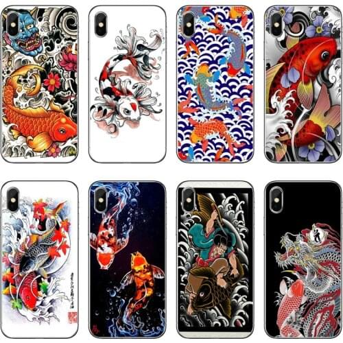 Koi carp fish japanese tattoo Soft Phone Case For Samsung Galaxy A71 A70 A60 A51 A50 A41 A40 A31 A30 A20E A21S A12 A10 A7 A5 A3