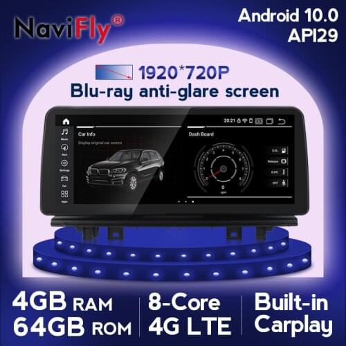NaviFly 12.3" Qualcomm Carplay Android 10.0 Car Multimedia Player For BMW X1 F48 2016-2017 NBT System 1920*720 Blu-Ray