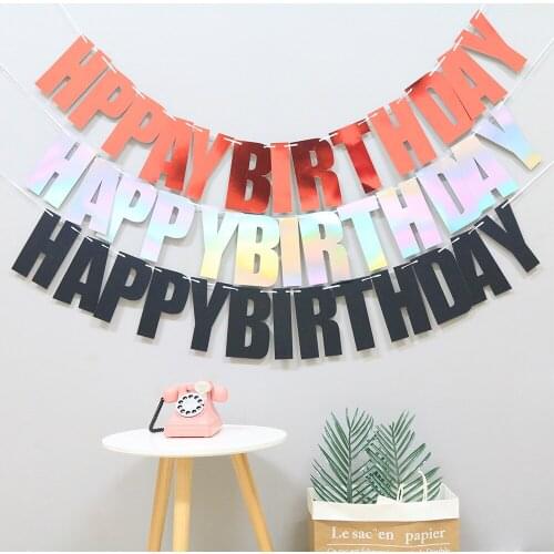 2020 New Mermaid Birthday Party Supplies Disposable Hot Stamping Tableware Set Laser Birthday Pull Flag Decoration