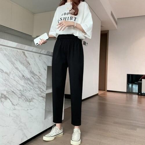 Latest Stylish Cheap Skinny Women High-Rise Slim Fit Casual Black Work Ankle Pants Plus Size Lady Cropped Tapered Trouser Autumn