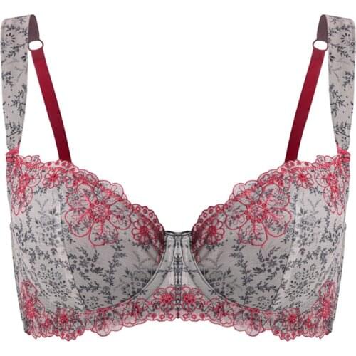New Plus Size Bras Sexy Lace Underwear Womens Floral Bra Underwire Ultrathin Strip Steel Toe Gathering Ultra-thin Bra Tube Tops