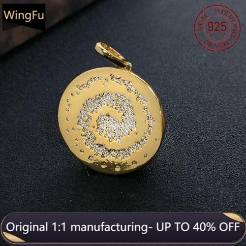 S925 sterling silver gold round plate inlaid zircon thread necklace pendant women fashion luxury brand Monaco jewelry gift