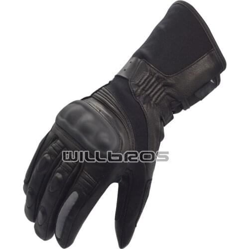 Waterproof Winter Black Gloves Motorcycle Ride Motocross Scooter Riding Mens Long Leather Gloves