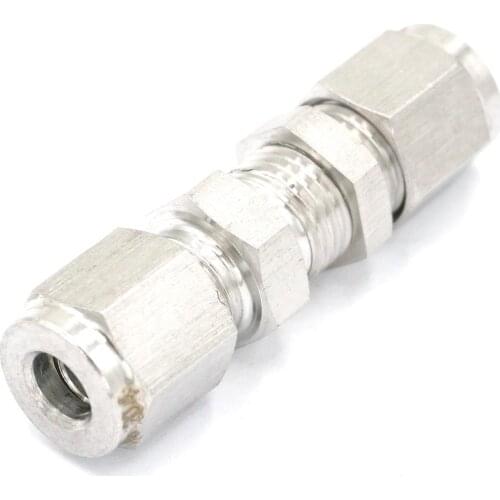Fit Tube O/D 6mm Bulkhead 304 Stainless Steel Ferrule Pneumatic Air Compression Fitting