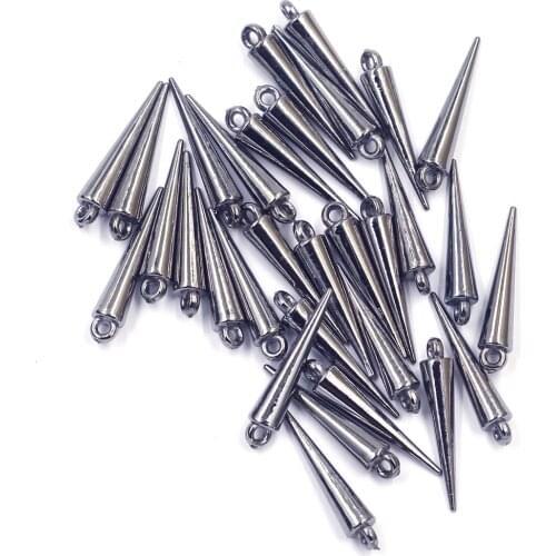 50Pcs Pendants Spike Tear Rivet Punk Studs Acrylic Cone Gunmetal For Earrings Jewelry DIY Making Findings Charms 23mm