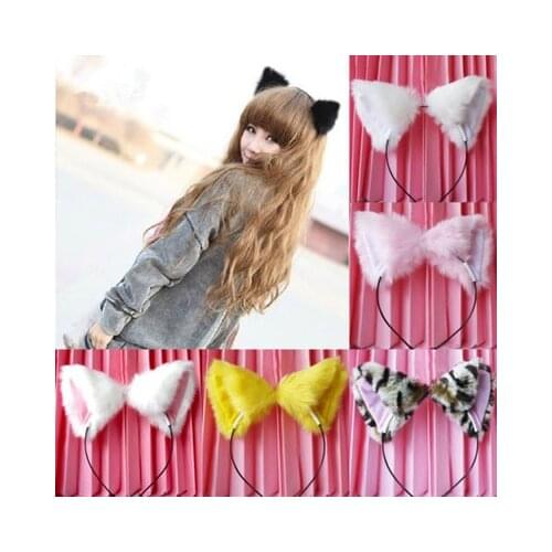 Fashion Cute Girl Cat Ears Headband Fox Ear Fur Head Band Hair Accessory For Girls Women Cosplay Accessories Props 9cm * 9cm