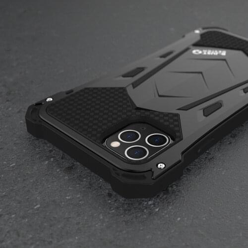 R-JUST For IPhone 11 11Pro Max Luxury Doom Armor Duty Shockproof Metal Aluminum Phone Cases For IPhone 11 Pro max XS XR 7 8 plus