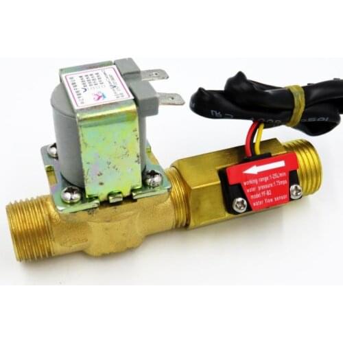 Water Fuel Flow Meter Sensor Counter Hall Flowmeter pool float switch for water heater with brass vlaue DN15 G1/2 1-25L/min