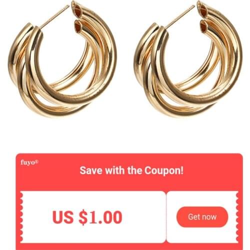 New Korean Fashion Trend Earrings 2020 Brincos Simple Metal Wind Letter Round Shape Hoop Earrings For Women Jewelry Gift