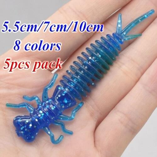 Silicone Larva Soft Fishing Lures Jigging Soft Bait Artificial Insect Worm Fish Lure Sinking Swimbait Fishing Tackle