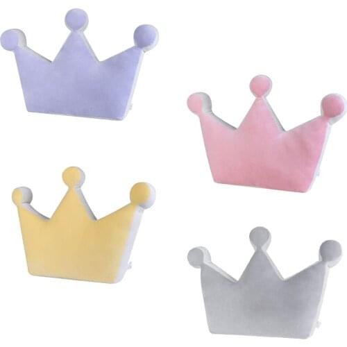 Cute Short Plush Crown Shaped Cushion Pillow Home Office Car Decor Kids Toys