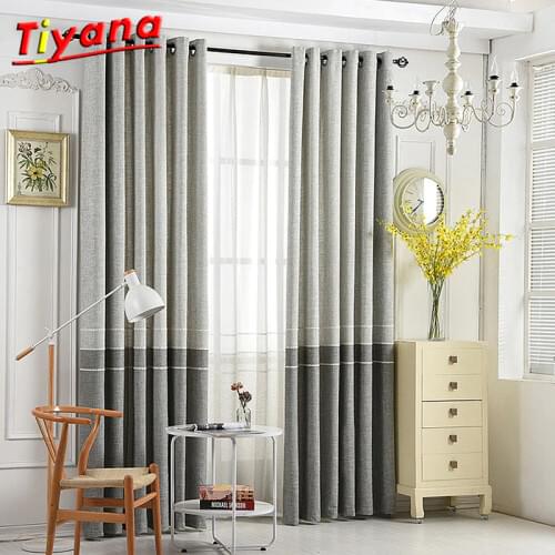 Modern Solid Lace Curtain Dark Grey Blackout Window Living Room Window Treatments for Bedroom Door Curtain Drapes WP262*30
