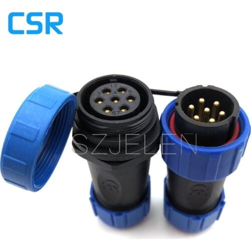 SP2110/P7-S7, 7 pin Waterproof connector , Air connector, 7 pin plug and socket, LED outdoor cable power connector 7 pin