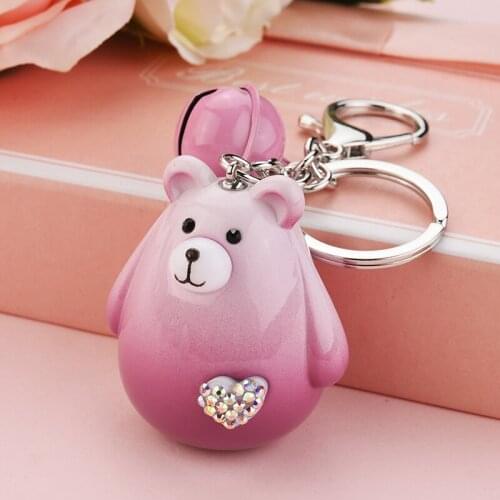 Cute Cartoon Teddy Bear Keychain Key Ring Fashion Women Men Key Chain Car Keyring Bag Pendant Jewelry EH078