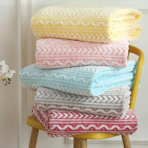 Super Soft Quilted Flannel Blankets For Beds Solid Striped Mink Throw Sofa Cover Bedspread Winter Warm Blankets