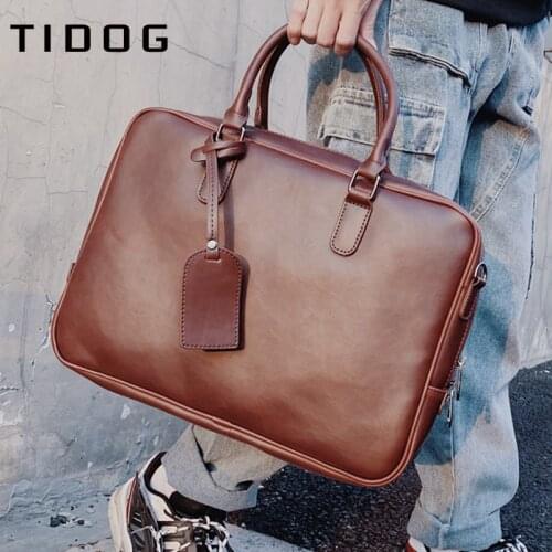 Мужские кожаные портфели Tidog China At AliExpress