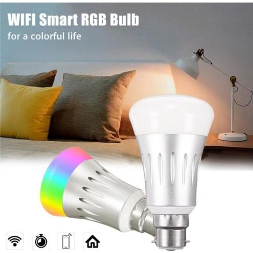 10pcs LED Smart WiFi Light Bulb Colorful 7W E27/B22/E14 RGBW Dimmable Wireless WiFi APP Remote Control Bulb Lamp color change