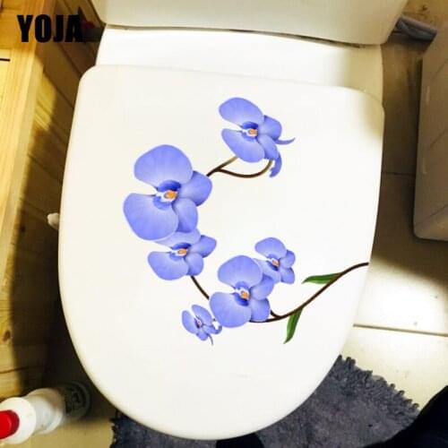 YOJA 22.1X22.8CM Blue Phalaenopsis Home Living Room Wall Sticker Decal WC Toilet Decor Decal T1-1868